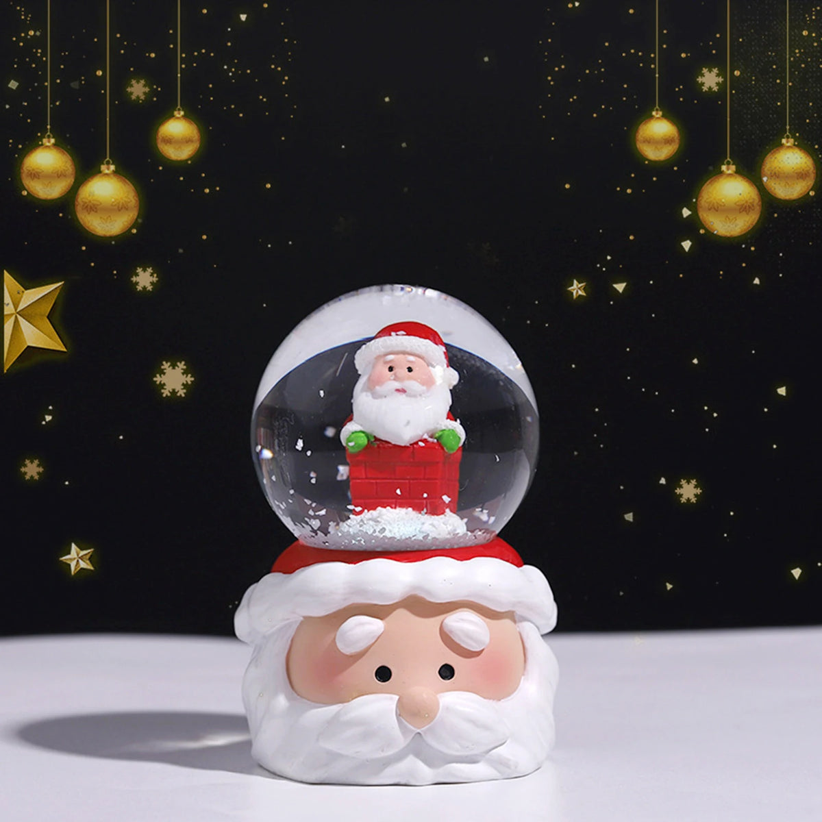 Tinsel Lighted Christmas Snow Globe