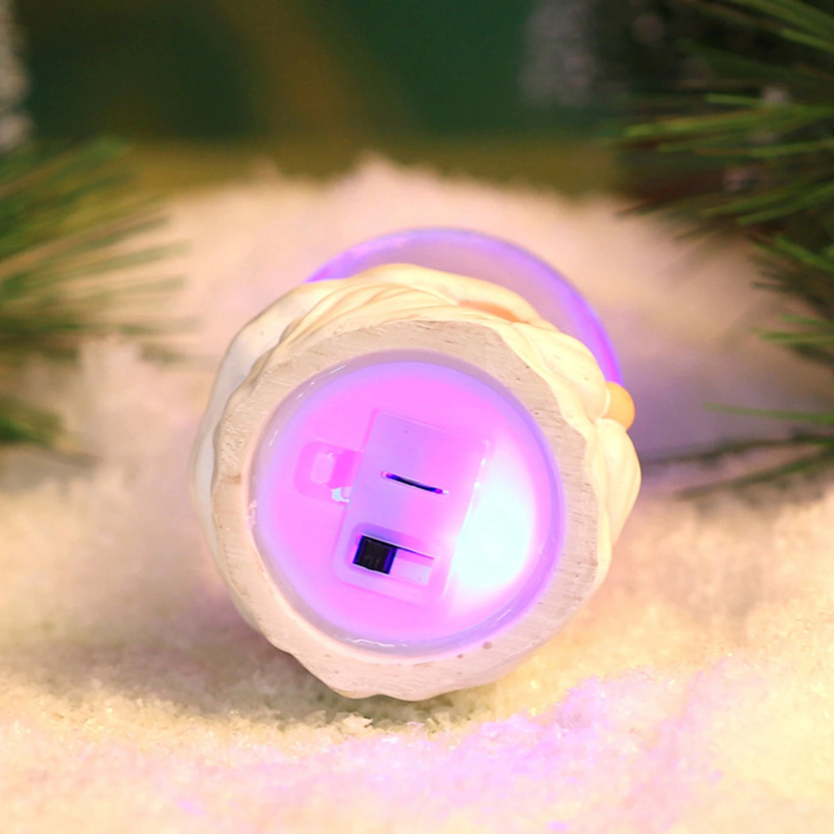 Tinsel Lighted Christmas Snow Globe